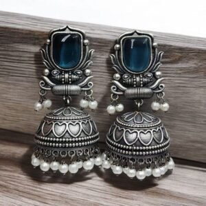 Royal Blue Temple Jhumka