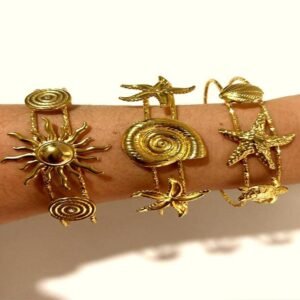 Seashell Palm Gold Cuff