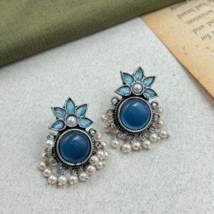 Ocean Bloom Pearl Stud Earrings